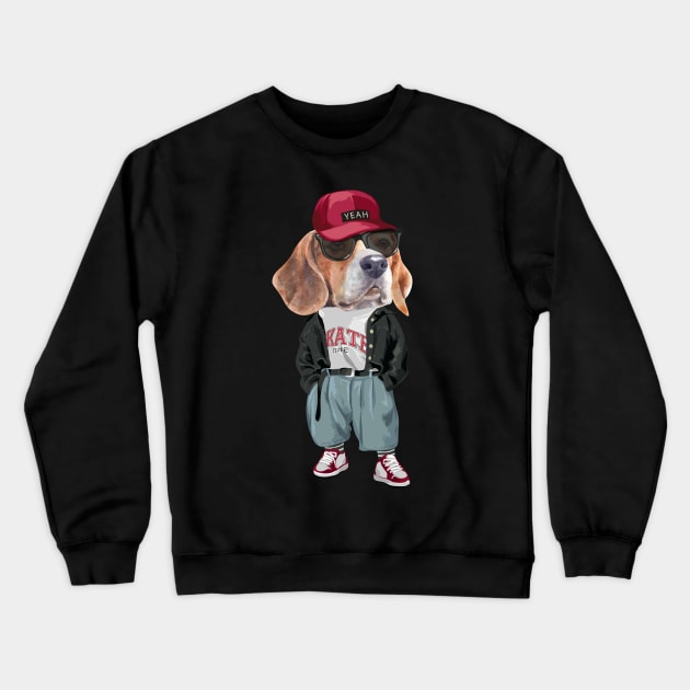 Beagle - Hip Hop Style Crewneck Sweatshirt by obodo